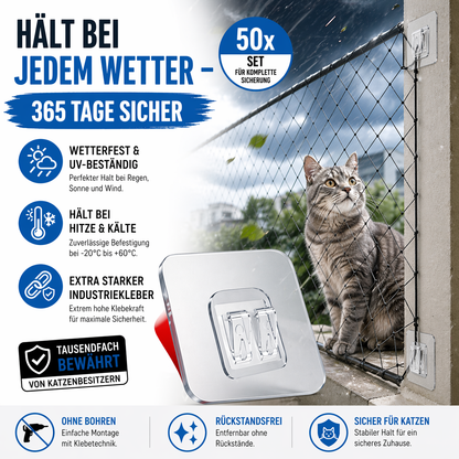 50 Klebehaken transparent
