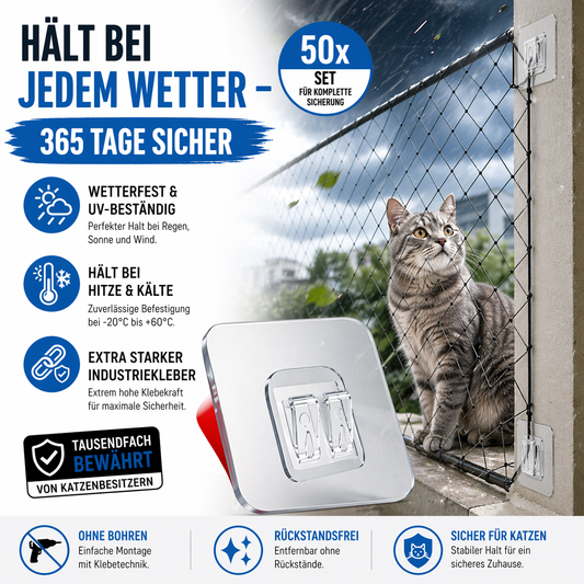 50 Klebehaken transparent