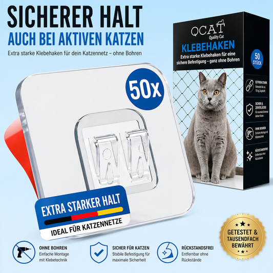 50 Klebehaken transparent