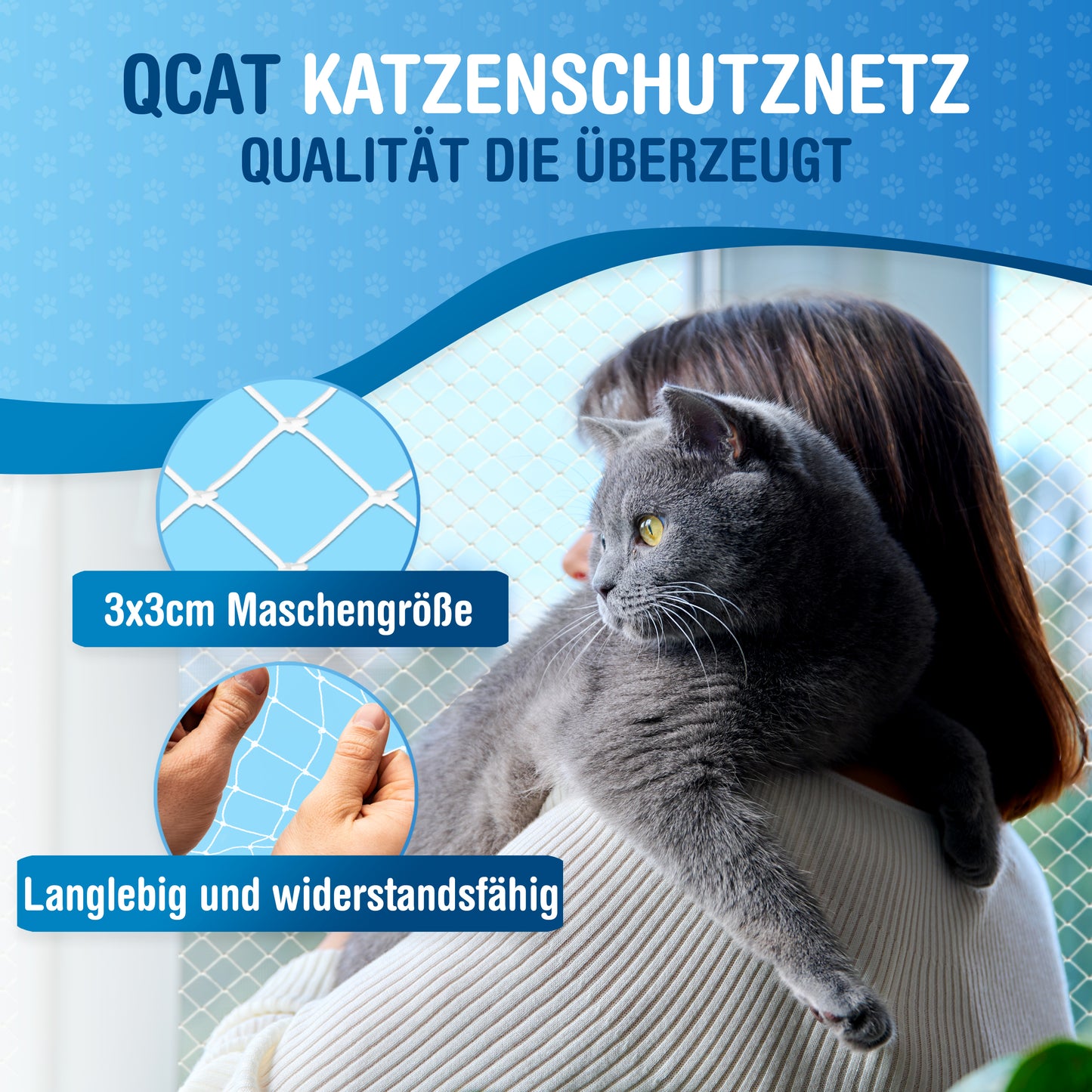 Katzennetz 6x3m | transparent