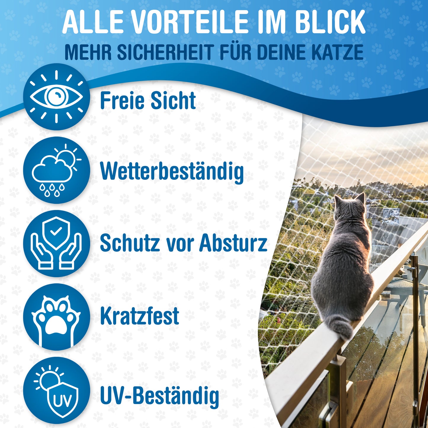 Katzennetz 6x3m | transparent