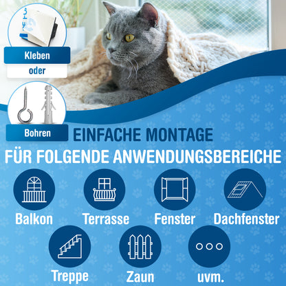 Katzennetz 6x3m | transparent