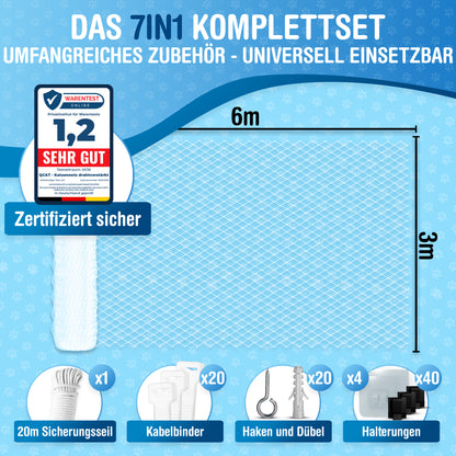 Katzennetz 6x3m | transparent